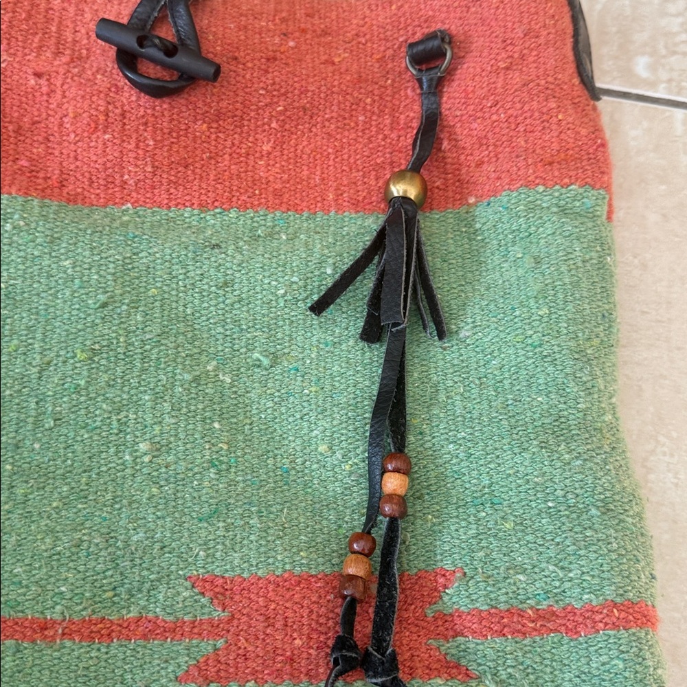 RAJ Anthropologie Woven Carpet Kilim Messenger Crossbody Bag Made in India - Picture 5 of 10